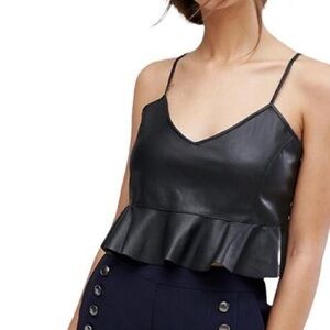 Zara Black Pleather crop top